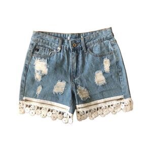 NEW Kancan Deconstructed Up Cycled Jean Shorts Size 25, (2)